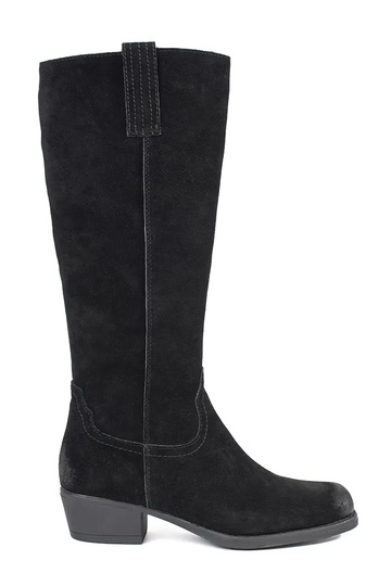 Bottes longues en cuir noir...