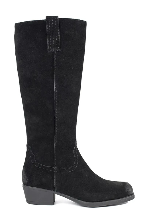 Bottes longues en cuir noir Sergio Leone