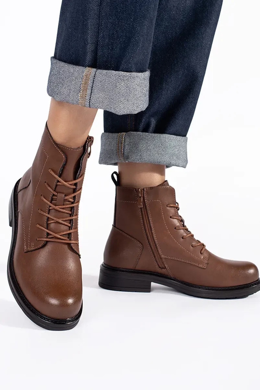 bruine damesschoenen met veters van...