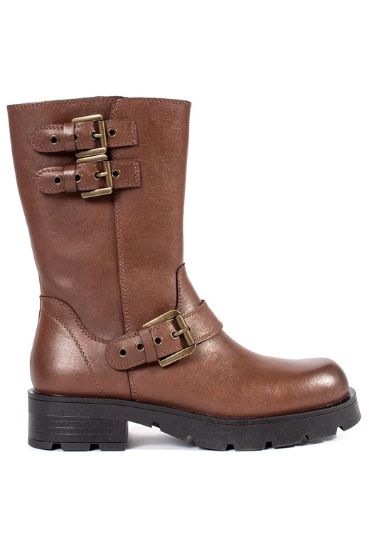 Braune Damen Lederschuhe mit...