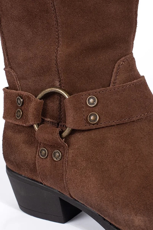 bottes de cowboy en cuir marron pour... bottes de cowboy en cuir marron pour...