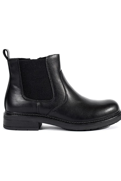 Schwarze Damen-Chelsea-Stiefel aus... Schwarze Damen-Chelsea-Stiefel aus...