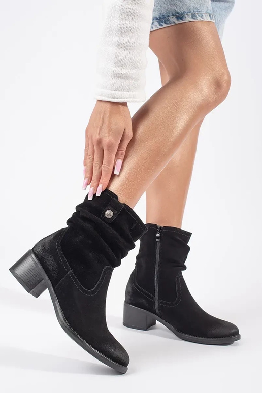 Bottes de cow-boy en cuir noir Sergio... Bottes de cow-boy en cuir noir Sergio...