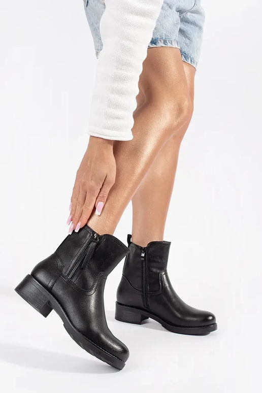 Bottes en cuir noir Sergio Leone pour... Bottes en cuir noir Sergio Leone pour...