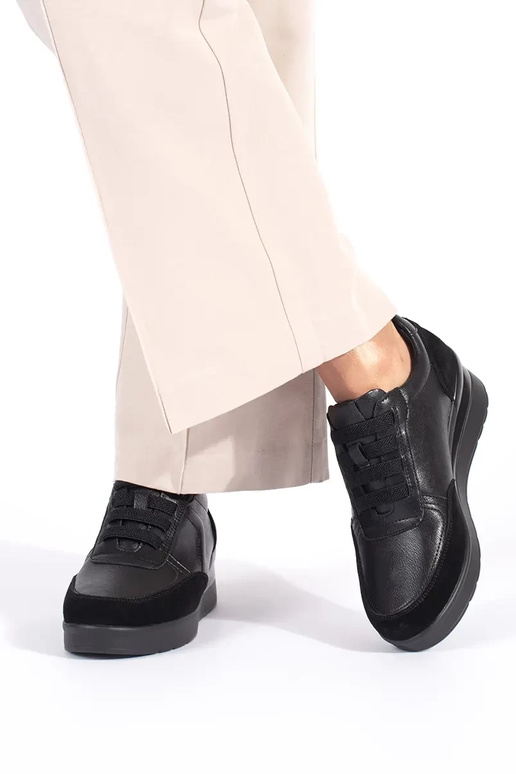 zwart leren dames sleehak schoenen...