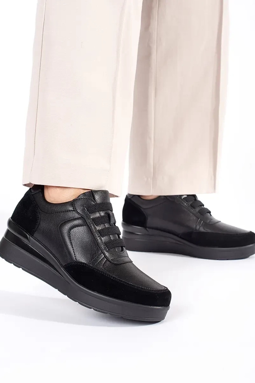 zwart leren dames sleehak schoenen...