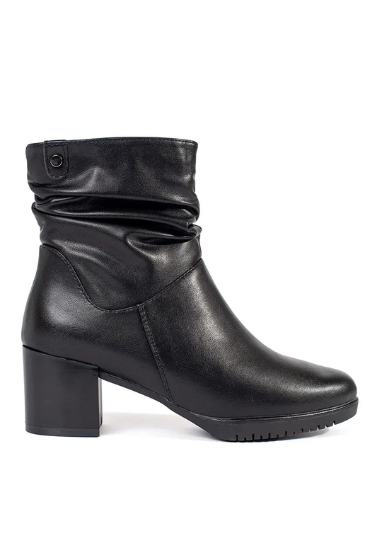 Schwarze Damenstiefel aus Leder mit... Schwarze Damenstiefel aus Leder mit...