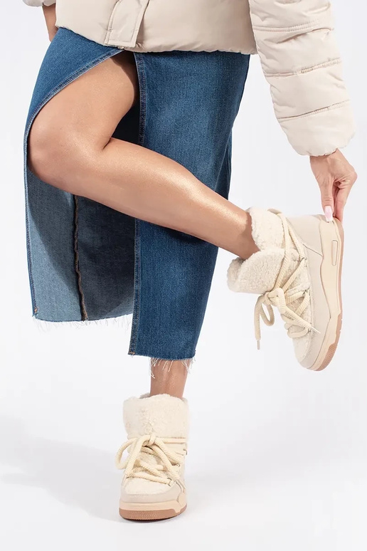 Bottes de neige beige pour femmes à... Bottes de neige beige pour femmes à...