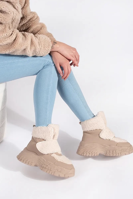 beige SnoInboots voor dames met... beige SnoInboots voor dames met...