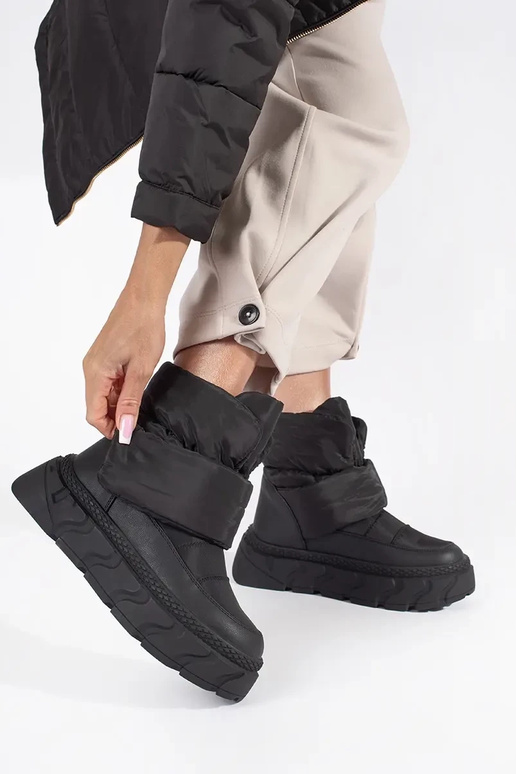 Damen Schneestiefel schwarz auf...