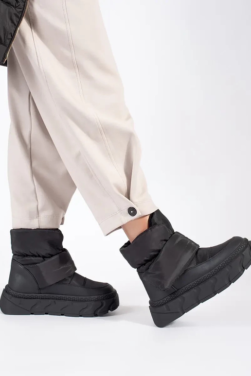 Damen Schneestiefel schwarz auf...