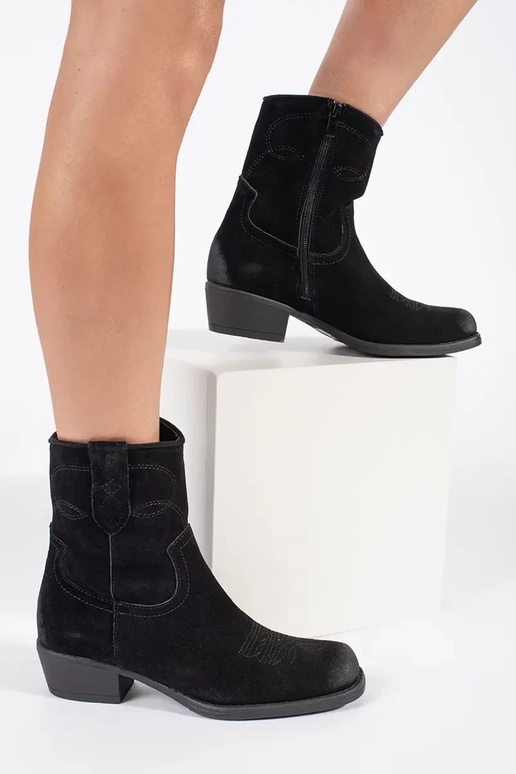 Bottes de cow-boy en cuir noir Sergio... Bottes de cow-boy en cuir noir Sergio...