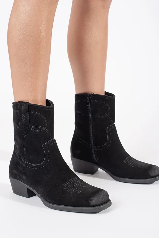 Bottes de cow-boy en cuir noir Sergio... Bottes de cow-boy en cuir noir Sergio...