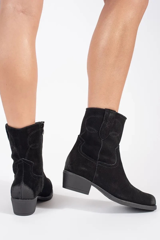 Bottes de cow-boy en cuir noir Sergio... Bottes de cow-boy en cuir noir Sergio...