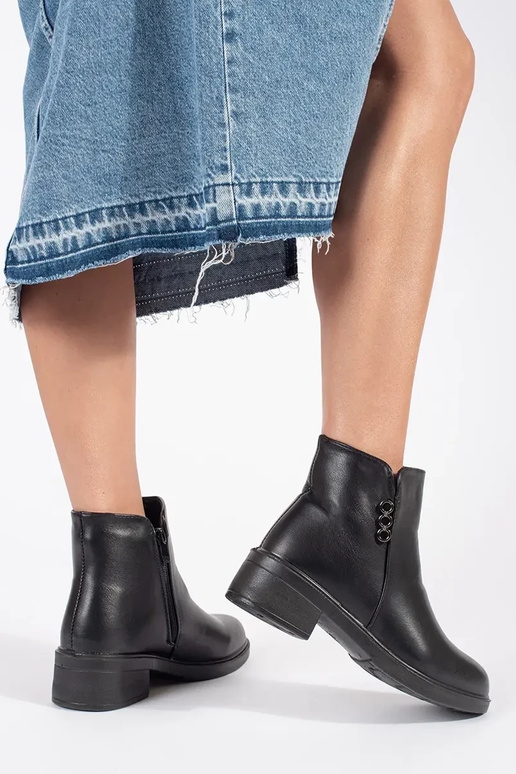 Bottes classiques noires à petits...