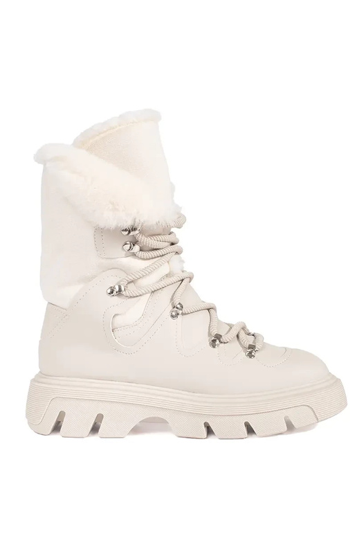 beige lacé Bottes de neige pour...