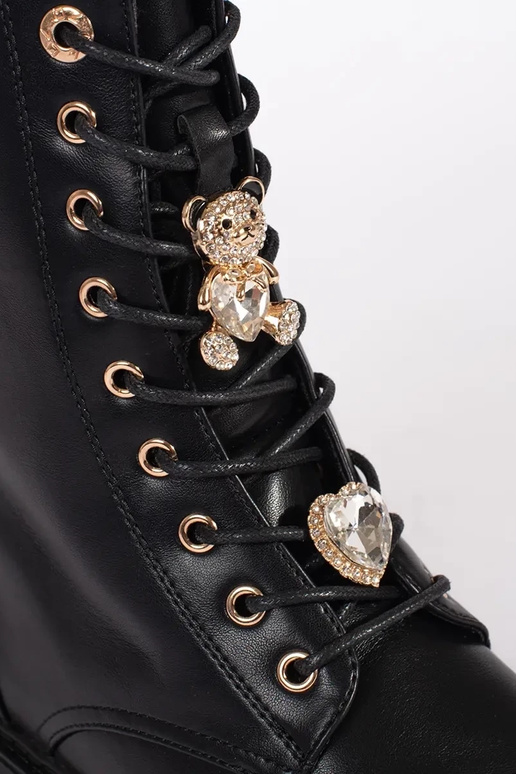 Schwarze Plateauschuhe zum Schnüren Schwarze Plateauschuhe zum Schnüren