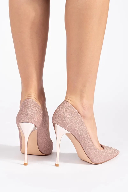 avec éclat rose-doré talons hauts na...