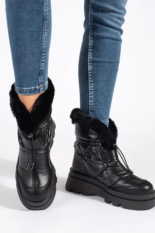 couleur noire Bottes de neige pour...