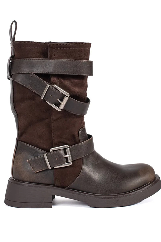 Braune Damen-Halbschuhe mit Schnallen Braune Damen-Halbschuhe mit Schnallen