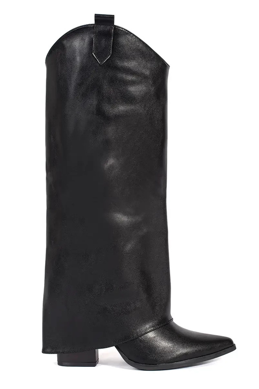 couleur noire bottes À stylu koÀbojek...