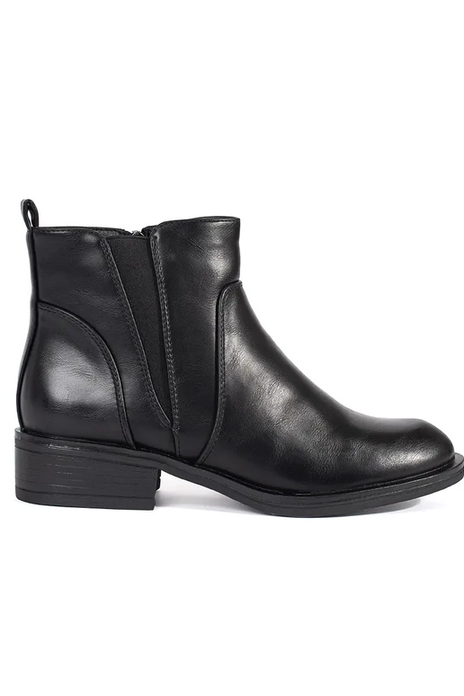Bottes à talons bas pour femmes en noir Bottes à talons bas pour femmes en noir