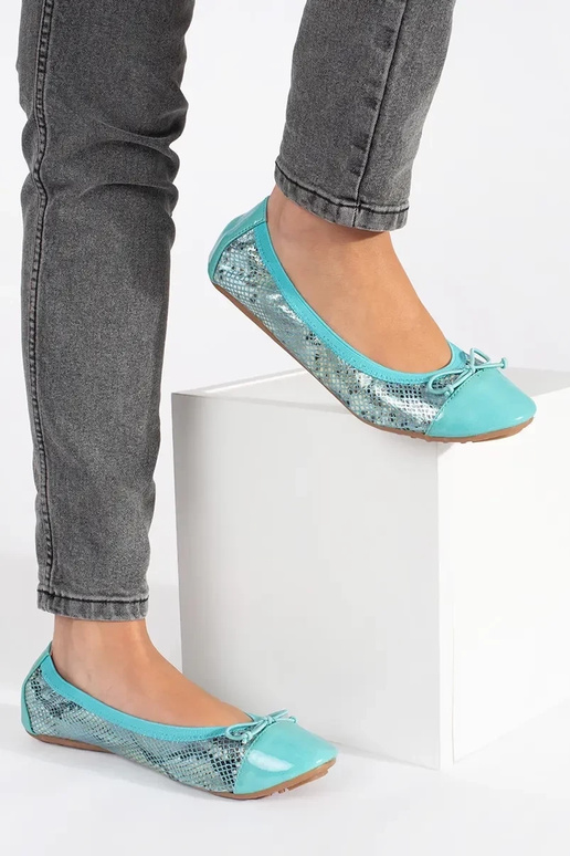 Blauwe ballerina's met strik