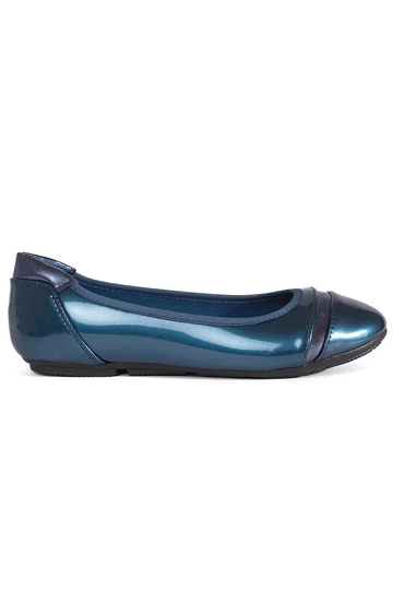 Blauwe metallic ballerina's