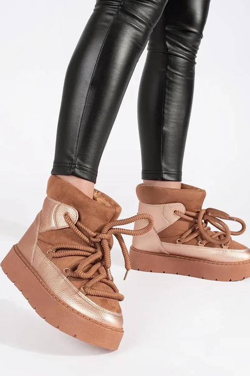 marron lacé Bottes de neige pour... marron lacé Bottes de neige pour...