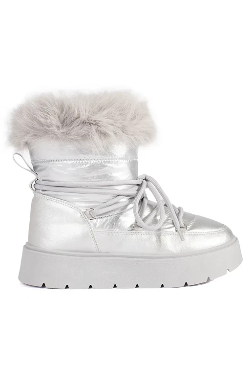 Silberfarbe Schneestiefel für Damen... Silberfarbe Schneestiefel für Damen...