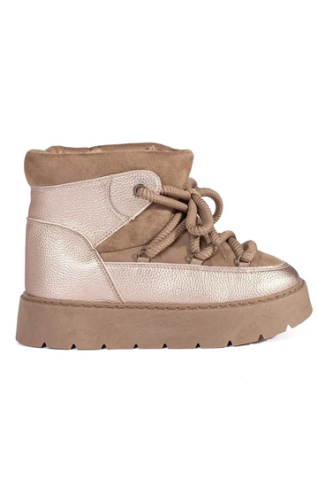 beige lacé Bottes de neige...