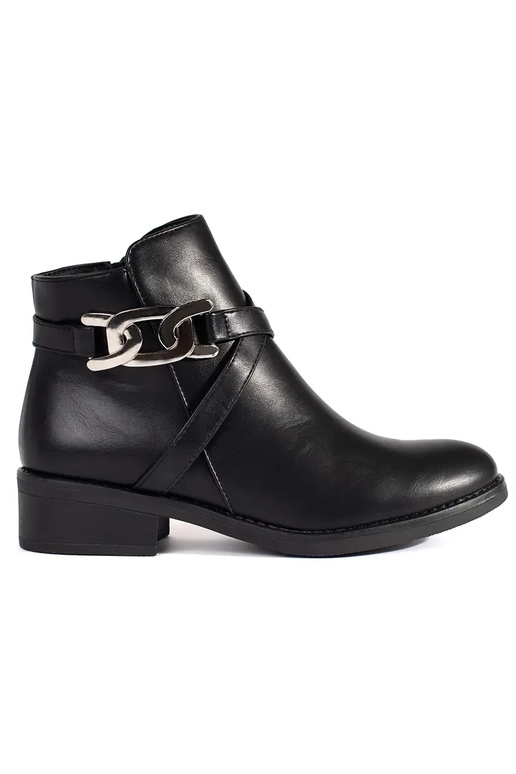Schwarze flache Chelsea-Stiefel mit...