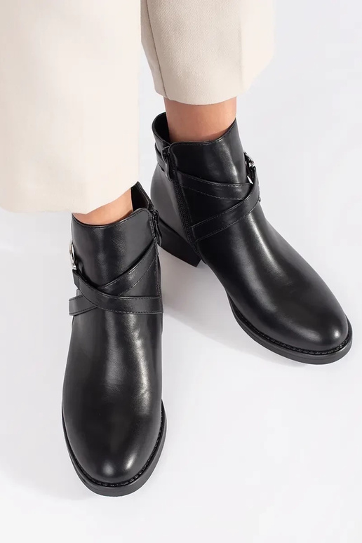 Bottines Chelsea plates noires avec...