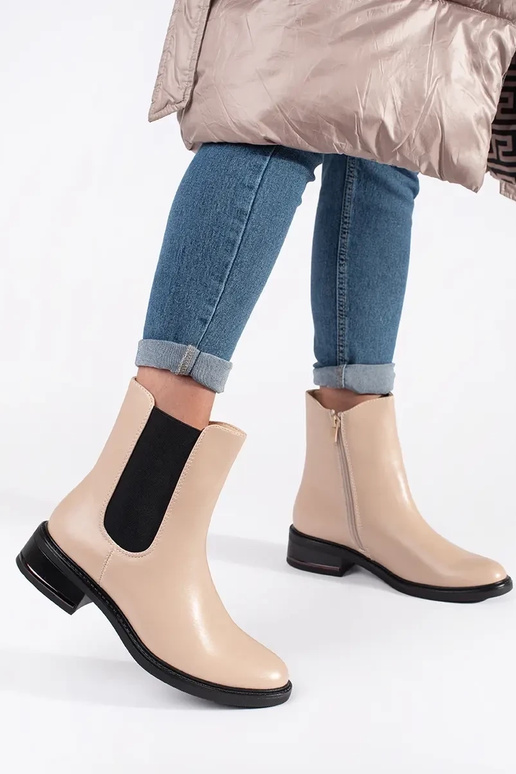 Ivory Chelsea laarzen met elastische...