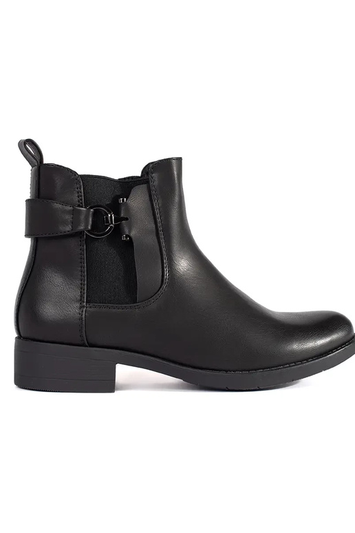 Bottines Chelsea plates noires au...