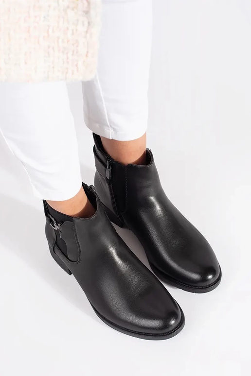 Bottines Chelsea plates noires au...