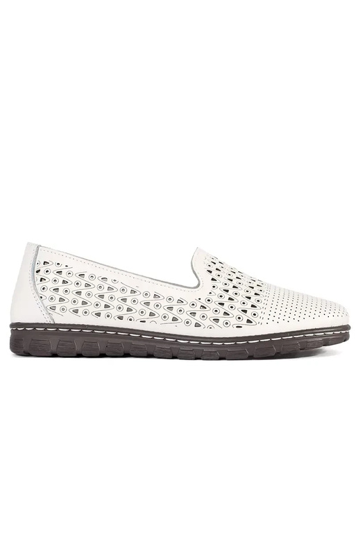 Weiße Schnürschuhe mit Lochmuster