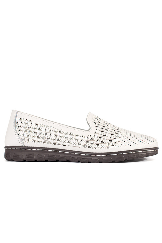 Weiße Schnürschuhe mit Lochmuster