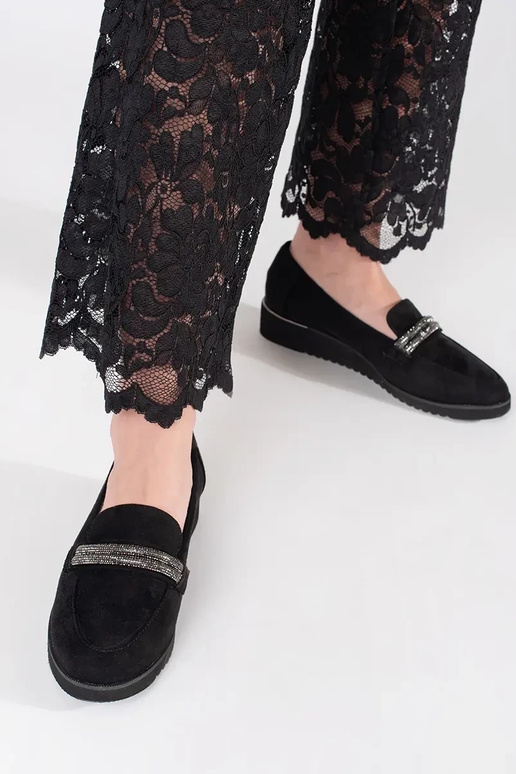 Mocassins noirs en daim