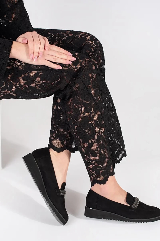 Mocassins noirs en daim