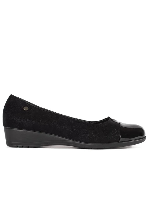 Schwarze Halbboots mit Lackspitzen