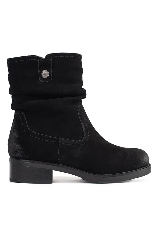 Bottines Noires En Cuir Avec Tige... Bottines Noires En Cuir Avec Tige...