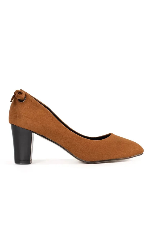 Rote Wildleder Pumps mit Blockabsatz