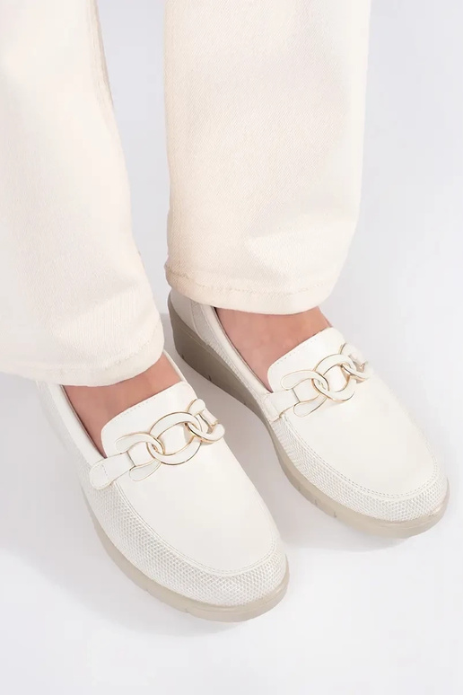 Bottines blanches à plateforme avec...