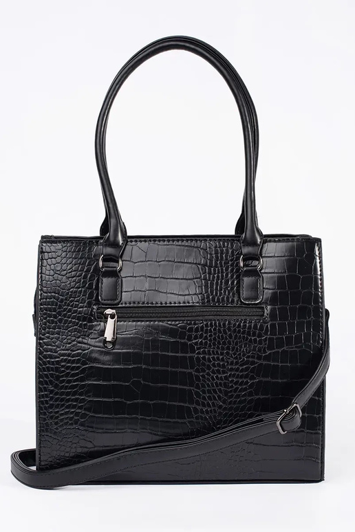 Sac à main noir de taille moyenne à...