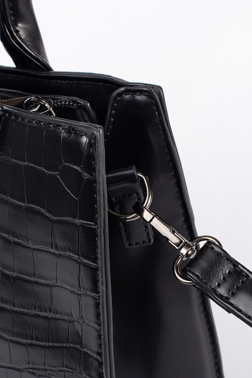 Sac à main noir de taille moyenne à...