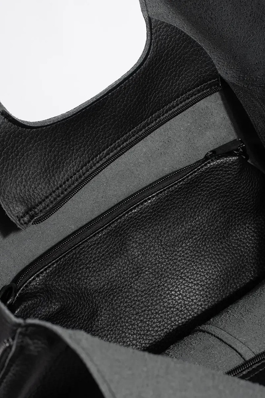 Sac noir en simili cuir grande taille