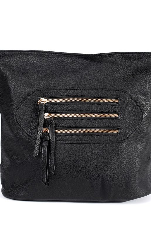 Sac noir avec boucles dorées