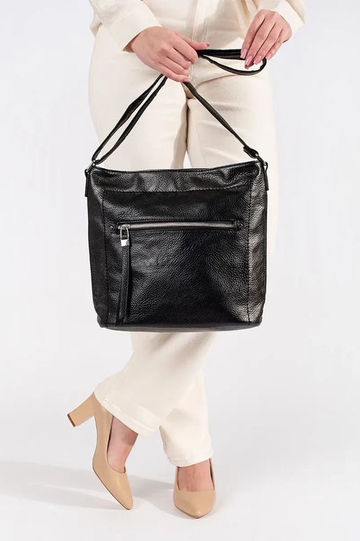 Zwarte tas met verstelbare schouderband