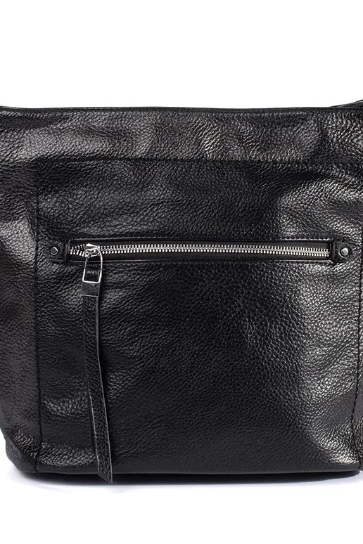 Schwarze Tasche mit verstellbarem Gurt